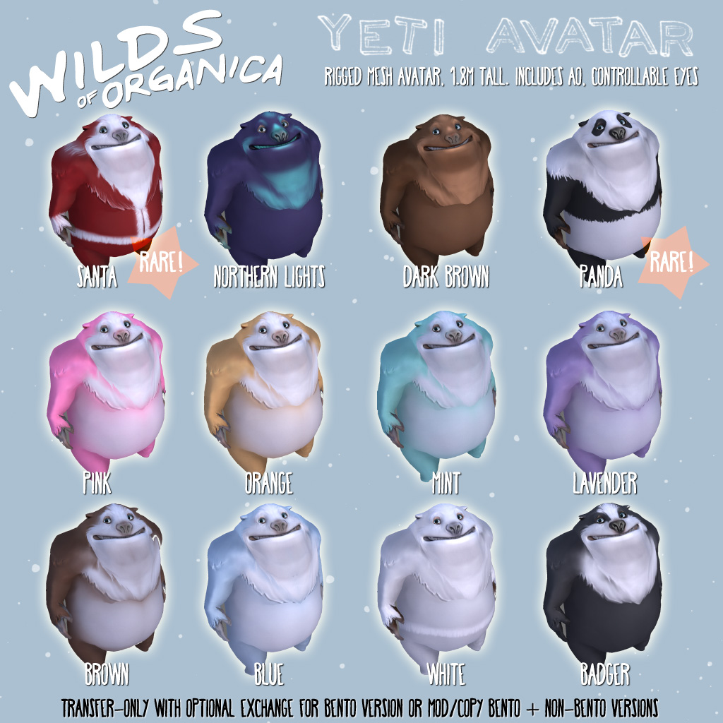 New Yeti Avatars this December at The Arcade!